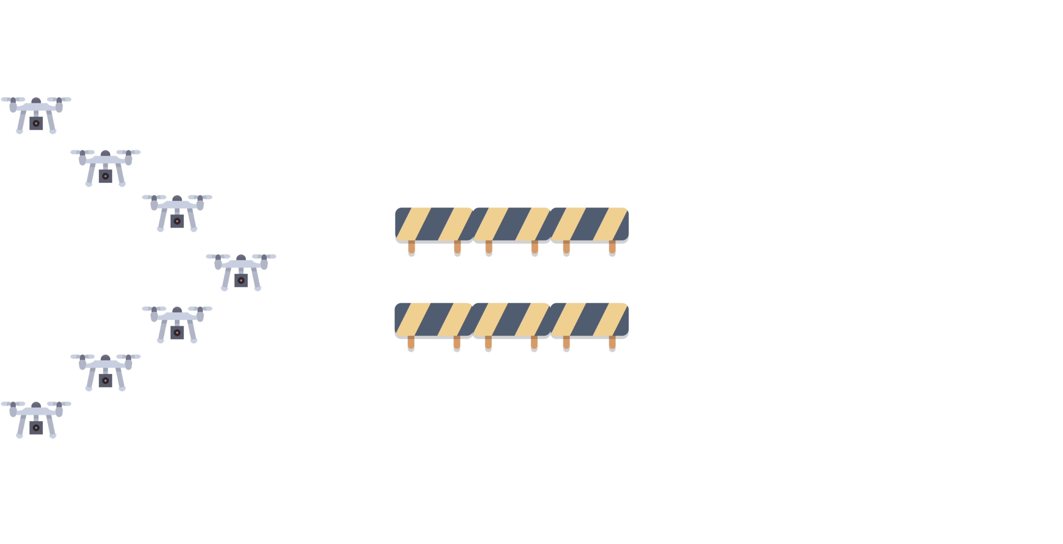 Drones losing formation